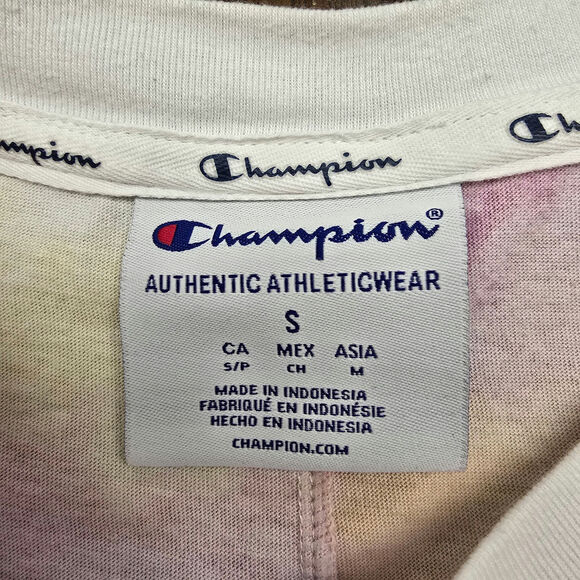 Women's Champion Colorful Front Tie Knot Cropped T-Shirt | Size Small - Picture 10 of 11